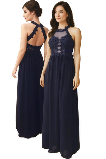 Abendkleid mit Spitzendetails, Größe S