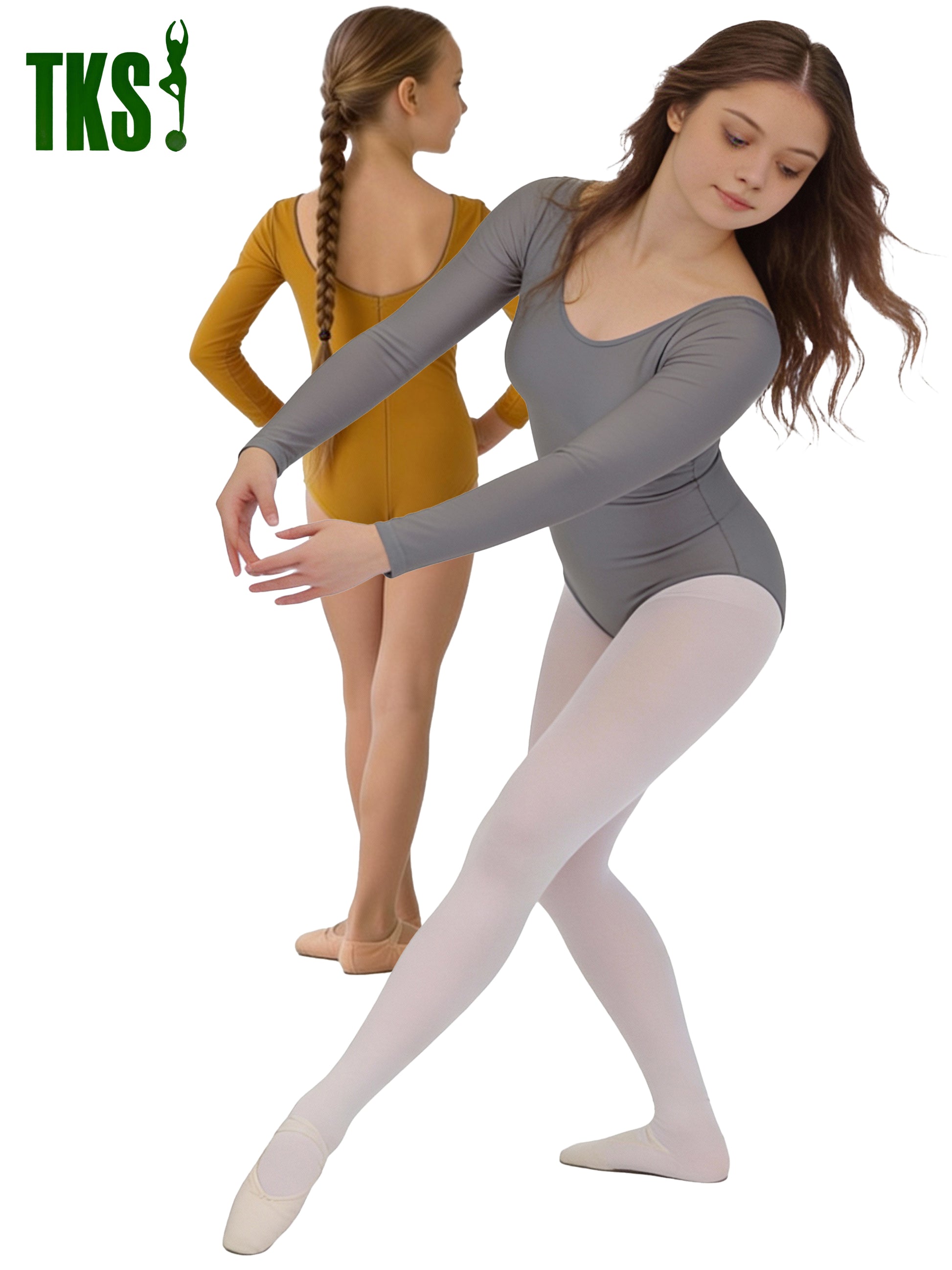 Trikot, Tanztrikot, Tanz Body, Balletttrikot, Turnanzug, Ballettbody, Leotard
für Mädchen Langarm Marke TKS
Modell: "Betti"
