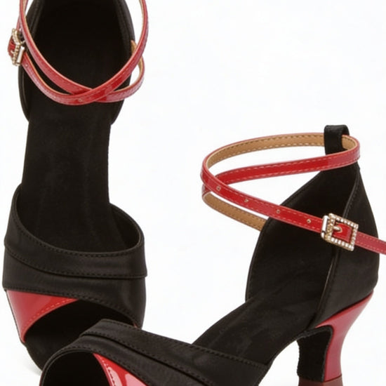 "Barracas" Schwarz‑Rote Tanzschuhe | 4 cm Absatz Moveworld