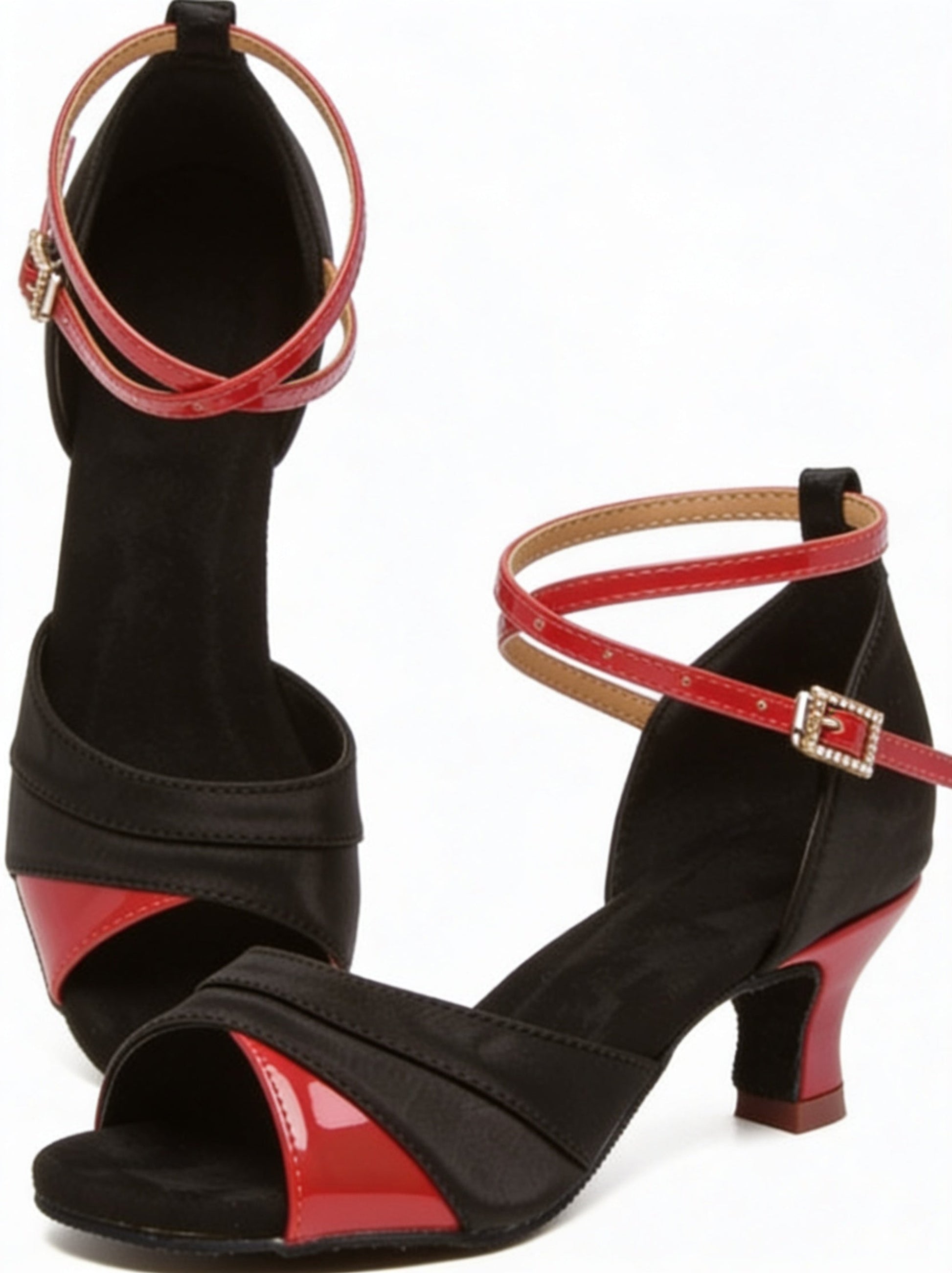 "Barracas" Schwarz‑Rote Tanzschuhe | 4 cm Absatz Moveworld
