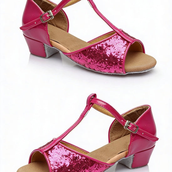 "Natal" Pinke Latein‑Tanzschuhe für Mädchen | 3 cm Absatz Moveworld