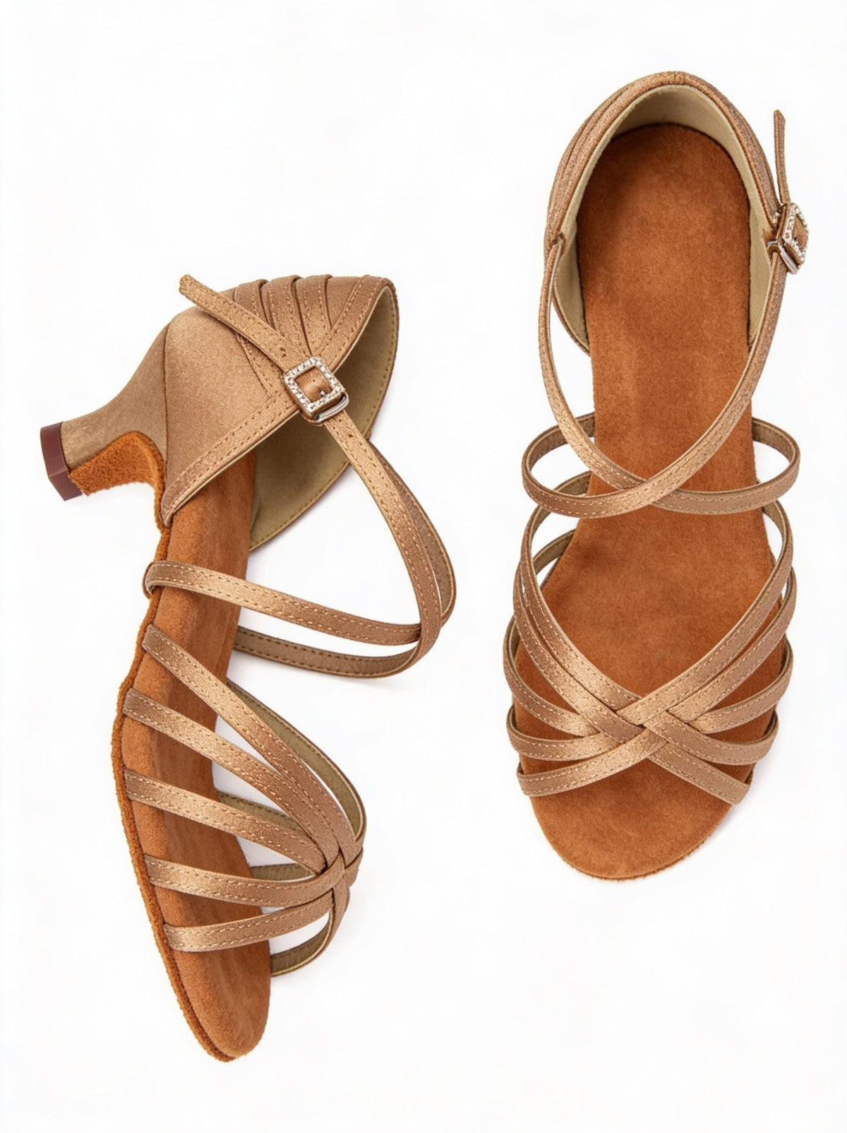 "Almagro" klassische Latein‑Tanzschuhe 5 cm Absatz| Satin Natur Moveworld
