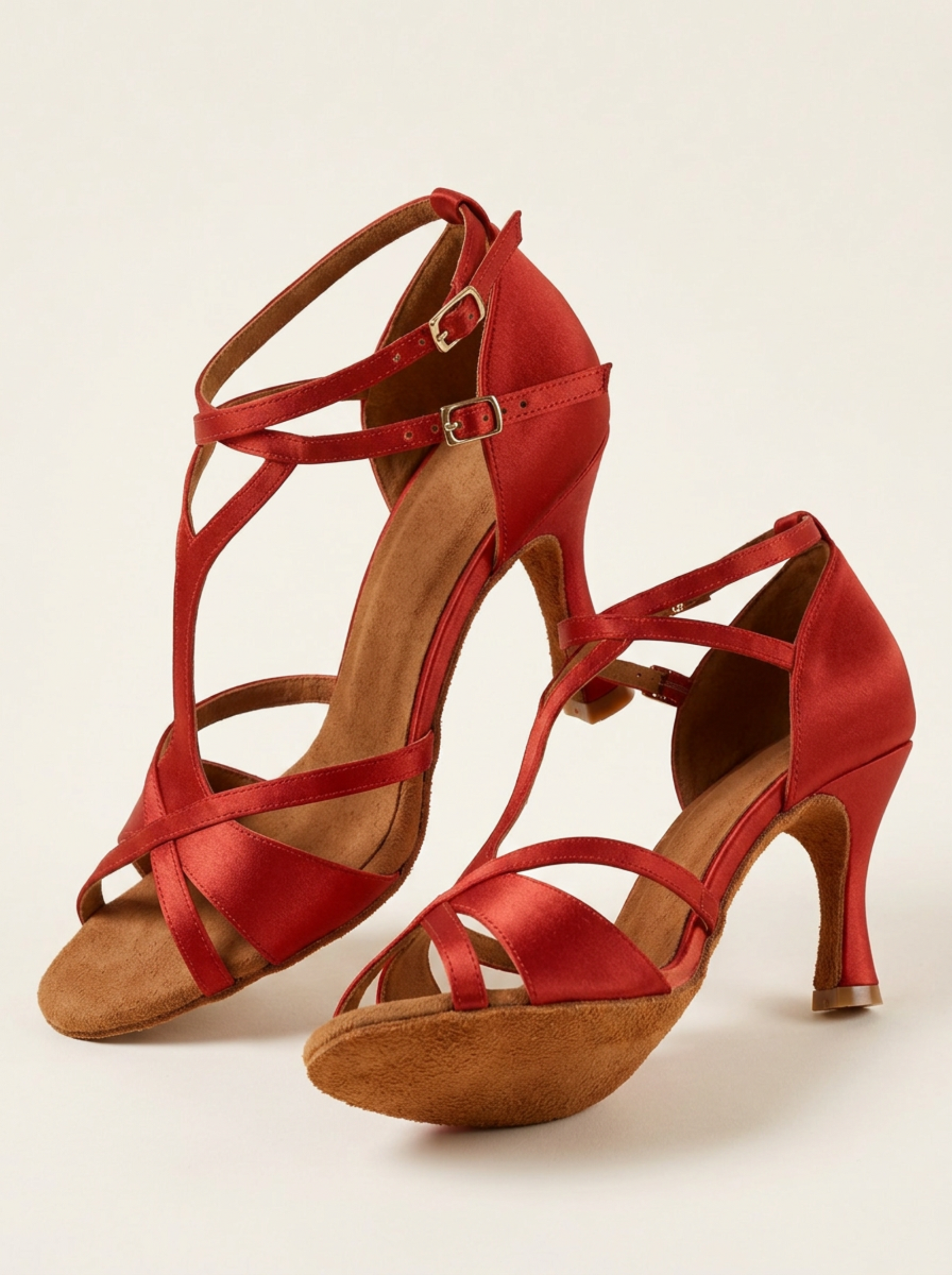 "Caguas" Showline Latin Heels – Rot Satin | 8 cm Moveworld