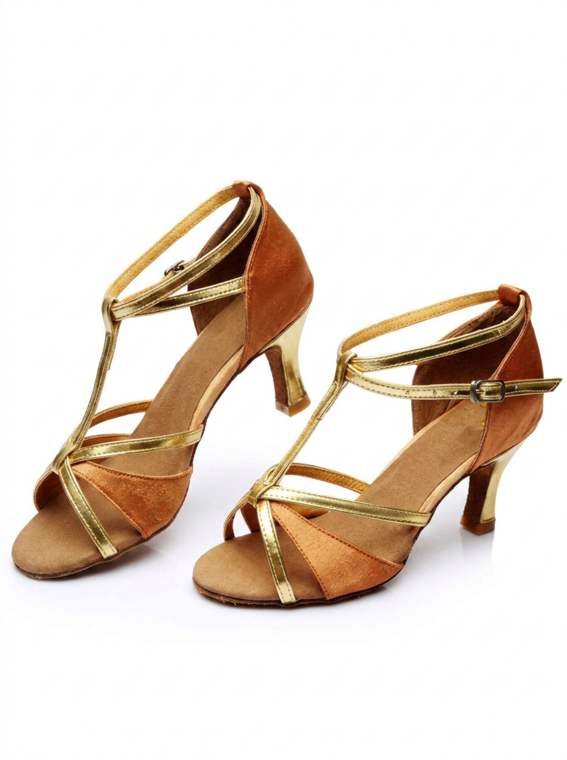 "Cabarete" Show‑Tanzschuhe – 7 cm Absatz | Bronze und Gold Moveworld