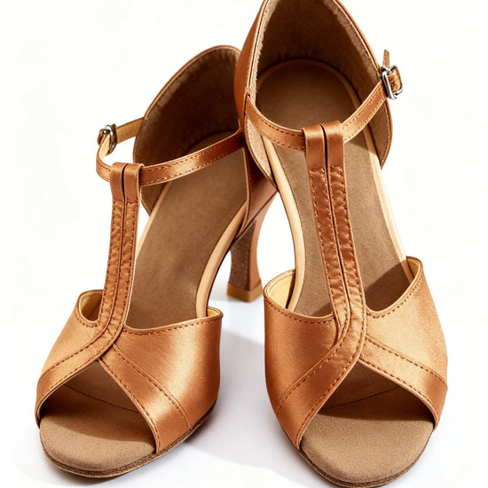 "Havana" Elegante T-Riemchen-Schuhe für Latein, Salsa & Bachata- 7 cm Absatz Moveworld