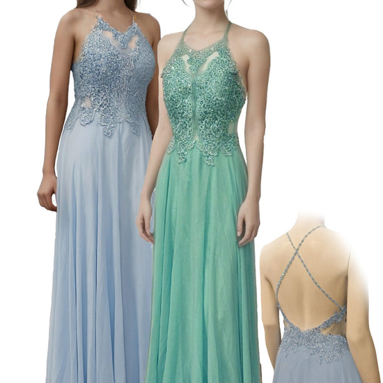 Abendkleid mit Spitze und Strasssteinen, Größe S Moveworld