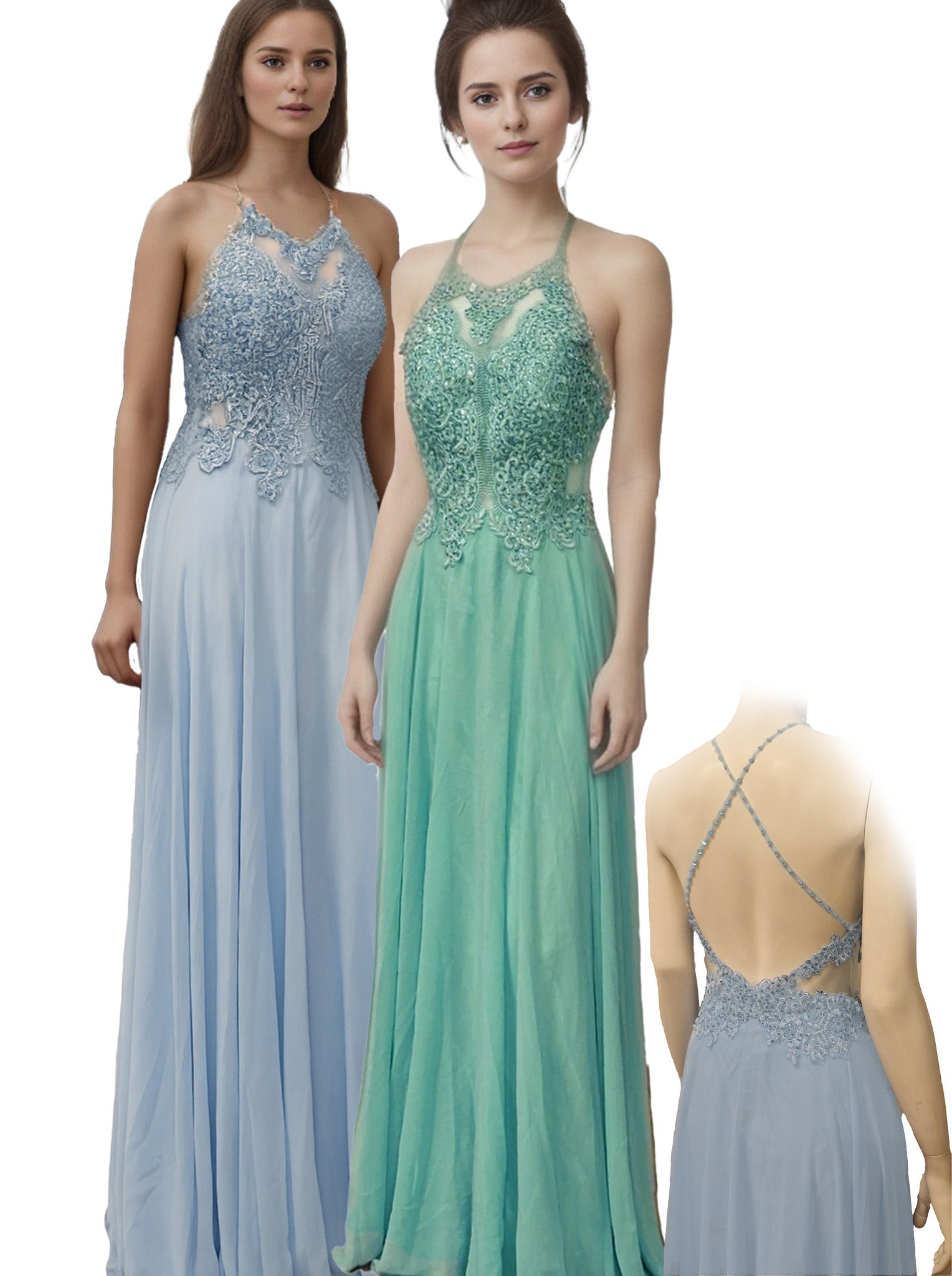 Abendkleid mit Spitze und Strasssteinen, Größe S Moveworld