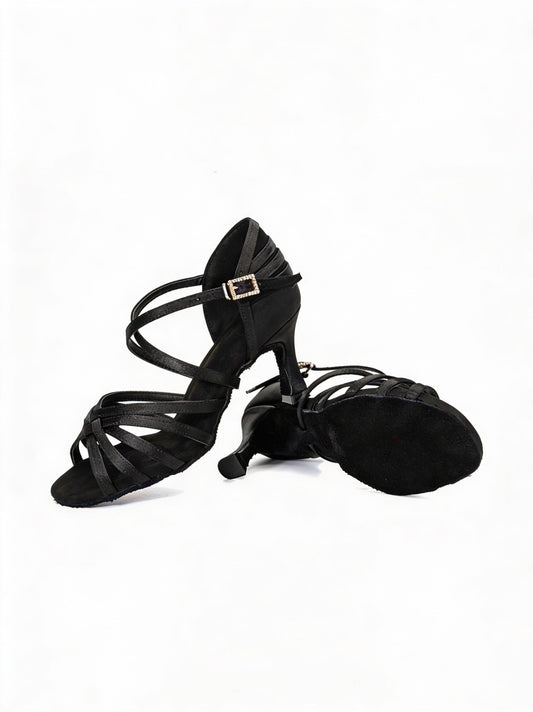 "Trinidad" Show- und Latein‑Tanzschuhe | Satin schwarz Moveworld